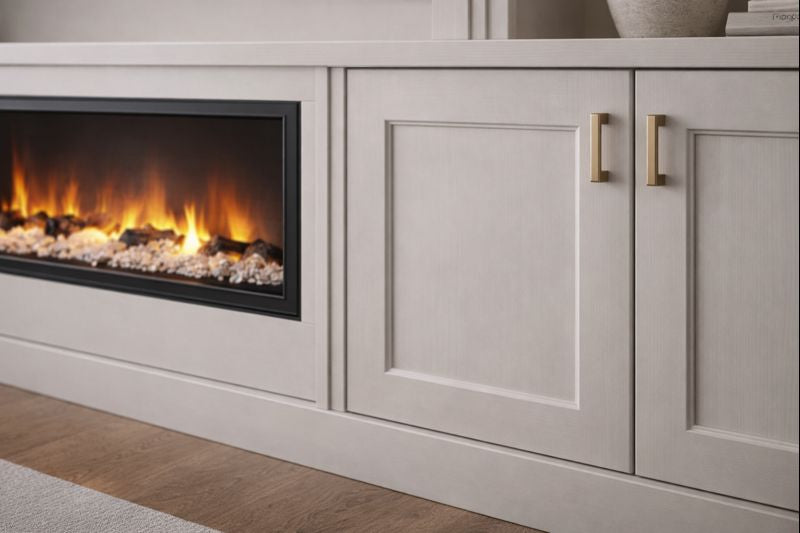 Fluted Luxe Fireplace Media Wall